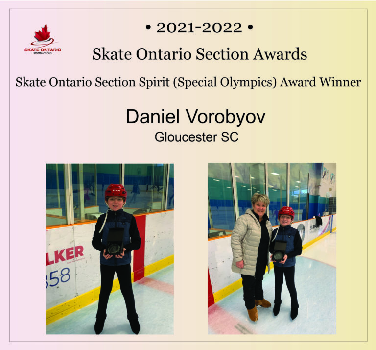 20212022 Skate Ontario Section Spirit (Special Olympics) Award Winner