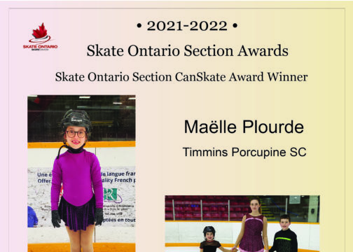 2021-2022 Skate Ontario Section CanSkate Award Winner – Maëlle Plourde